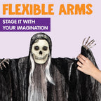 JOYIN 3-Piece Hanging Halloween Grim Reaper Set – 31.5, 53 and 31.5 inches, Grey – 31.5”，53“ and 31.5“ / Grey – product detail