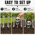 AISENO 3-Piece Halloween Skeleton Groundbreaker Stake Set – Gray – product detail