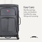 SwissGear Sion Expandable Softside Suitcase – Dark Grey / Checked-Medium – product detail