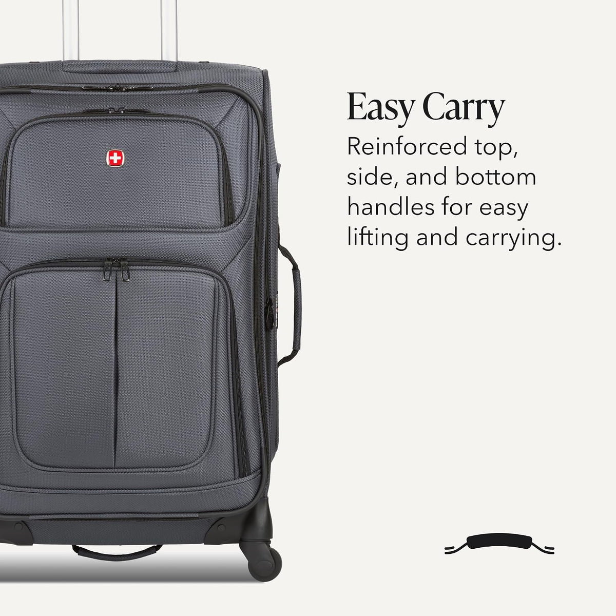 SwissGear Sion Expandable Softside Suitcase – Dark Grey / Checked-Medium – product detail