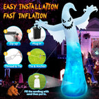 zukakii QM-WS-021 12-Foot Halloween Ghost Inflatable – White – product detail