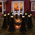 Hourleey 3-Pack 5-Foot Lighted Halloween Witch Stakes – Witch stakes – product detail