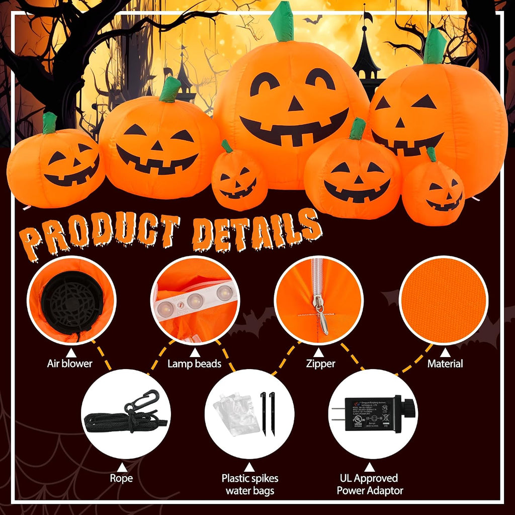 GIGALUMI 10177 7.5-Foot Halloween Pumpkin Inflatable – Yellow – product detail