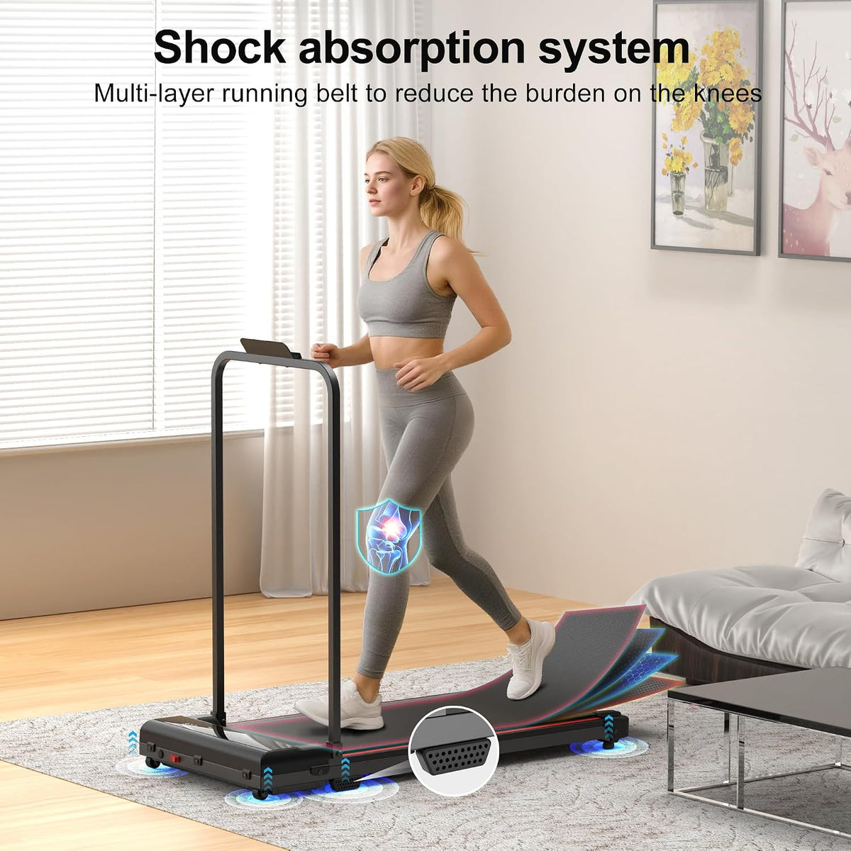 Terluxra 3BXFS-930iF Under-Desk Walking Treadmill – Black – product detail