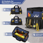Amento AM-08367425 22-Pocket Oxford Tool Bag – 16 Inch, Blue – Blue / 16 Inch – product detail