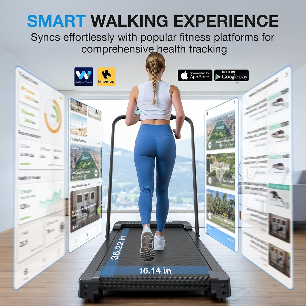WELLFIT WFTM037 Walking Treadmill – Black with Blue – product detail