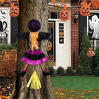 ILLUMINEW 001 Solar-Lighted Halloween Crashing Witch Decoration – Orange Purple – product detail