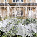 ZPISF MAX-002 Stretchable Halloween Spider Web with 150 Decorative Spiders – Extra Large, White