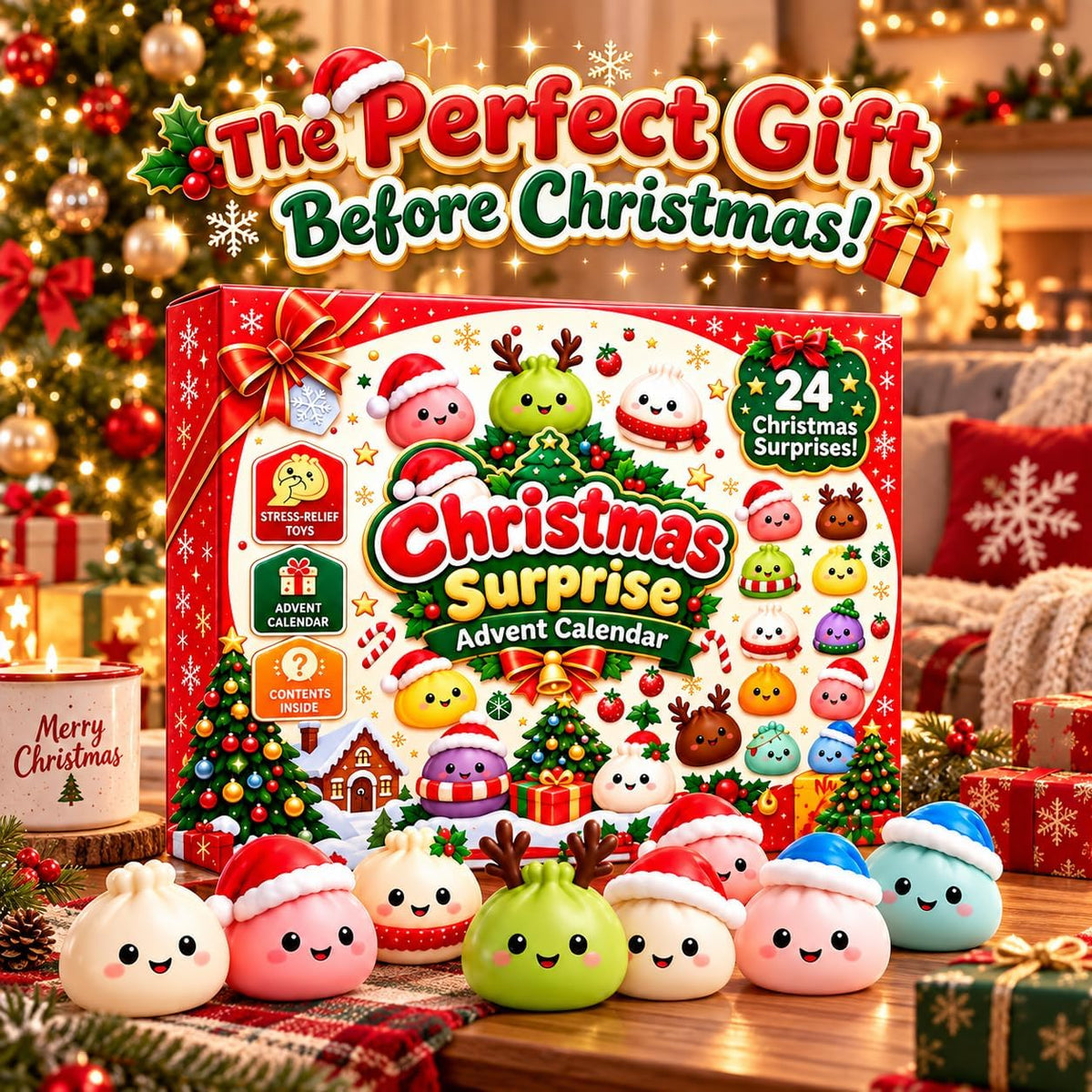Christmas Squishy Advent Calendar 2026, 24-Day Surprise Squishies Countdown · 5