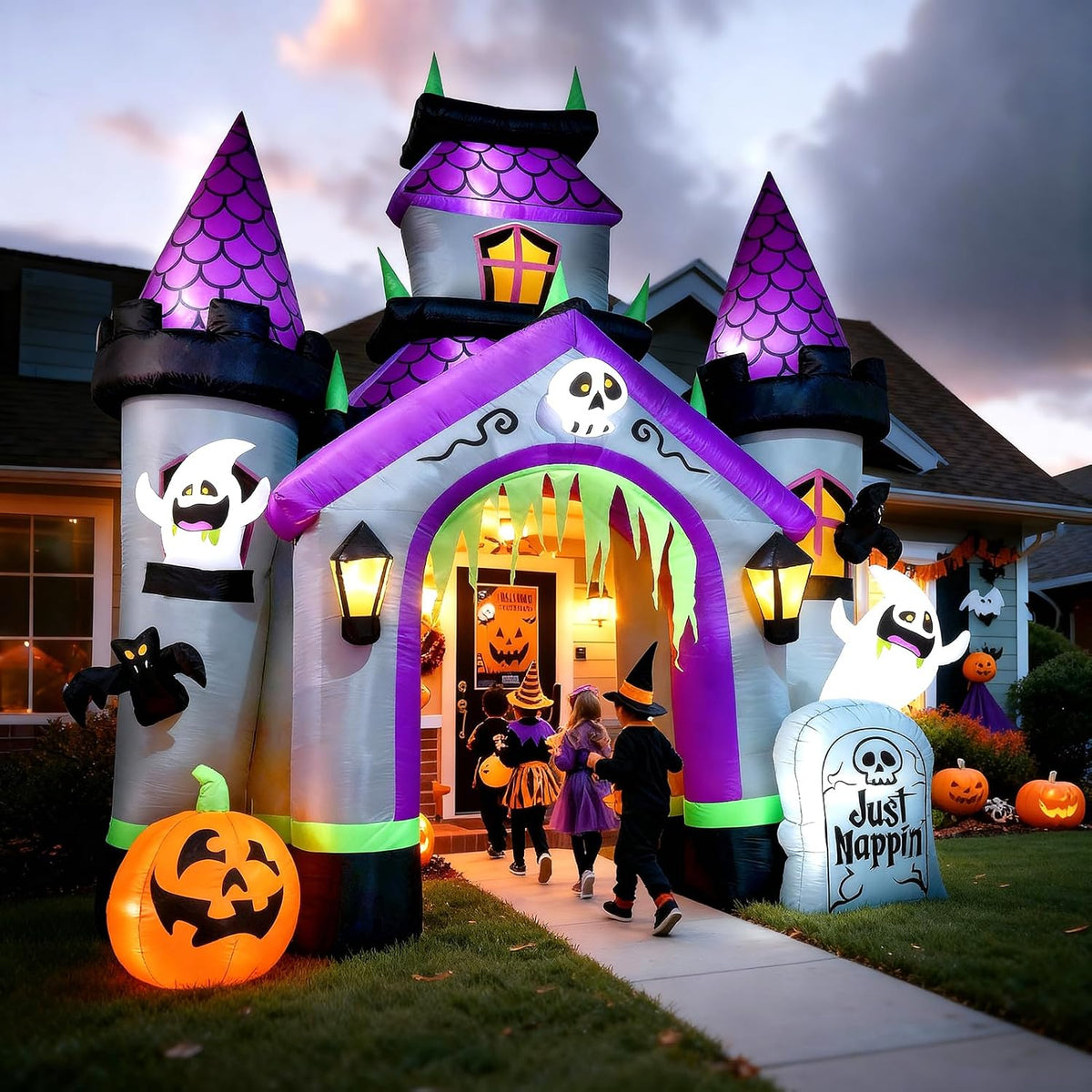 ZPISF Halloween Castle 12 ft 12-Foot Halloween Castle Archway Inflatable – Multicolor – product detail