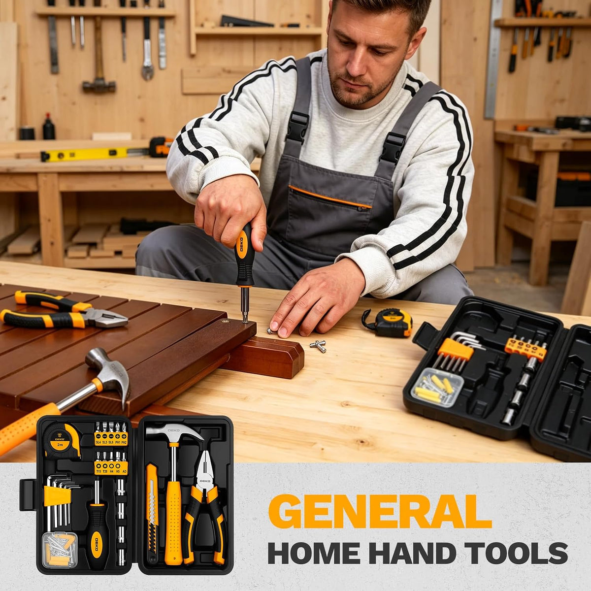 DEKOPRO 94-Piece Household Hand Tool Kit – Orange – product detail