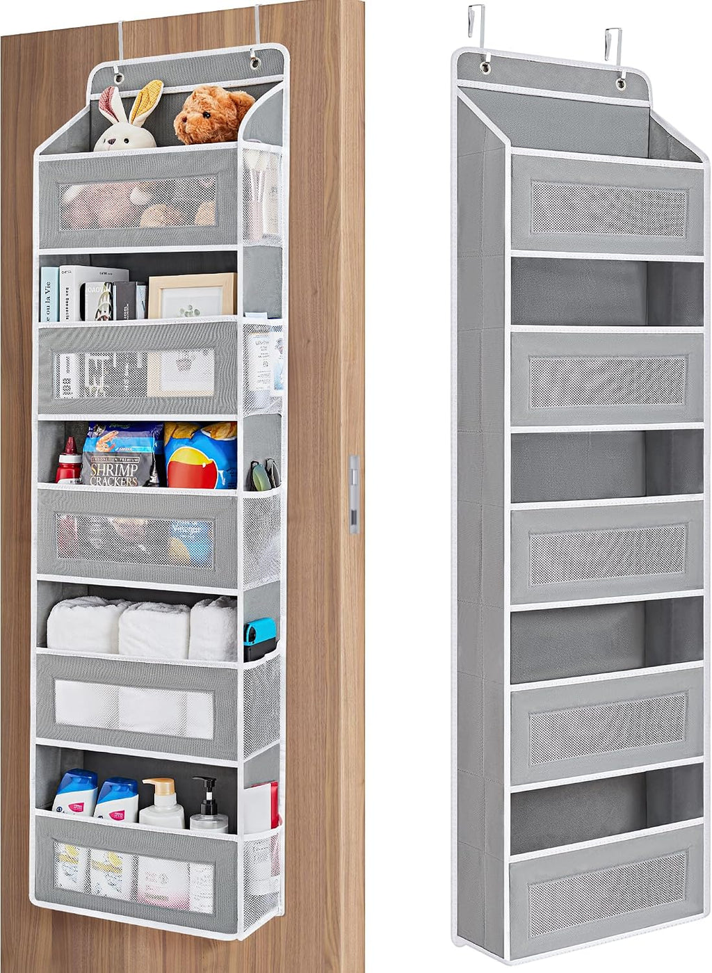 JARLINK Five-Pocket Door Organizer, Grey, Standard