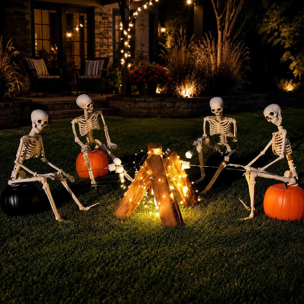 Znorso P0033A 2-Pack Posable Halloween Human Skeletons – 36 IN, White – 36 IN / White – product detail