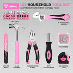 DEKOPRO DKMHTK086BMC-Pink 86-Piece Household Hand Tool Kit – Pink – product detail