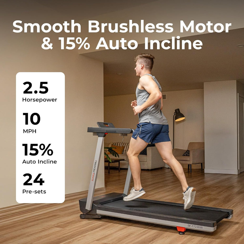 Sunny Health & Fitness SF-T723030 Walking Treadmill – Gray – product detail