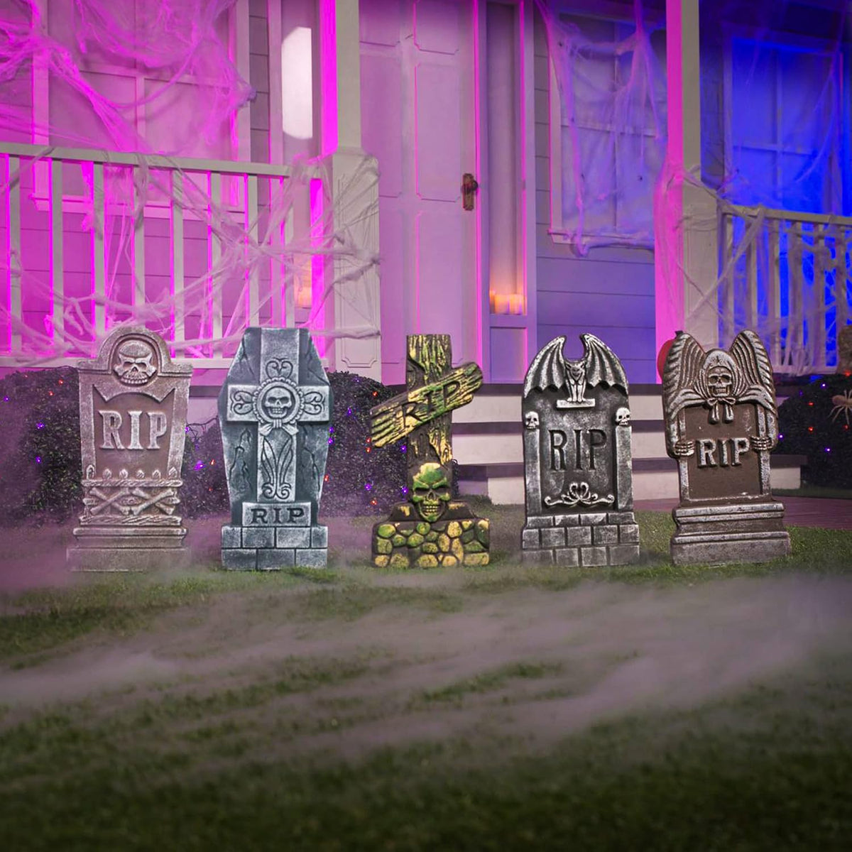 JOYIN 10519 5-Pack 17-Inch Foam Halloween Tombstones – 17 inches, Multicolor – Multicolor / 17 inches – product detail