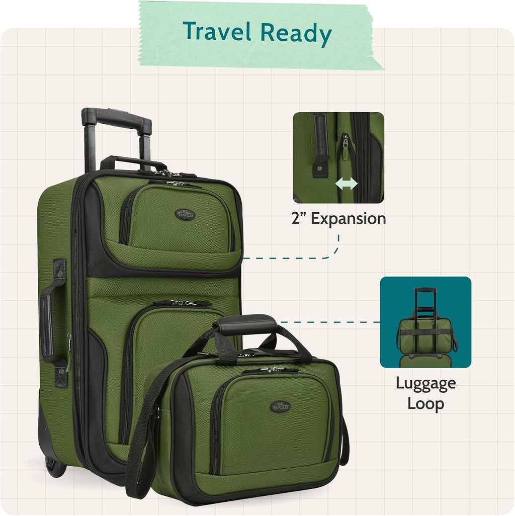 U.S. Traveler US5600O Softside Luggage Set – 21"/14", Orange – Orange / 21"/14" – product detail