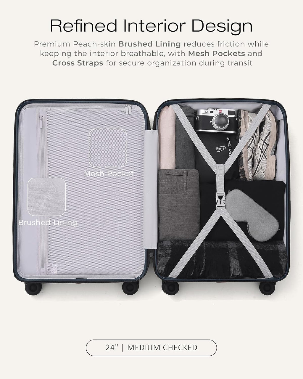 Coolife CLUS01001 Hardside Luggage Set – 3-Piece Set (20/24/28), Navy – Navy / 3-Piece Set (20/24/28) – product detail