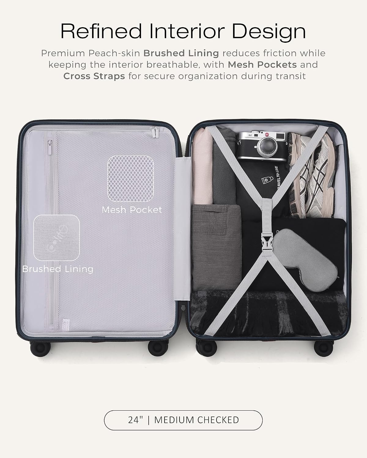 Coolife CLUS01001 Hardside Luggage Set – 3-Piece Set (20/24/28), Navy – Navy / 3-Piece Set (20/24/28) – product detail