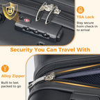 NEWBULIG NV2-2LG-24BK Hardside Suitcase – 24 Inch, Black – Black / 24 Inch – product detail