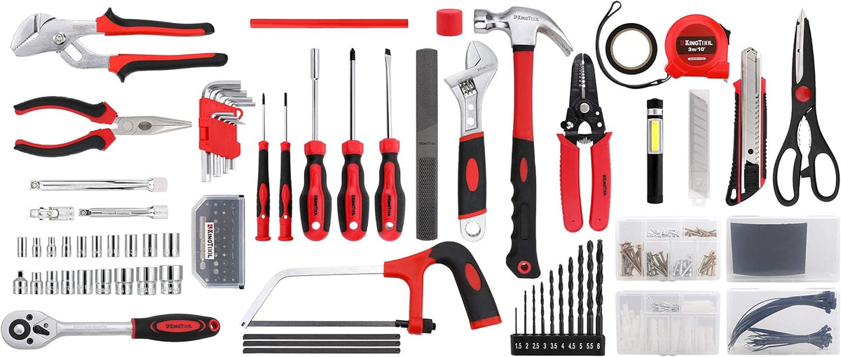 KingTool DS-HDT001 325-Piece Home Repair Tool Kit with Drawer Case – Red, Black – product detail