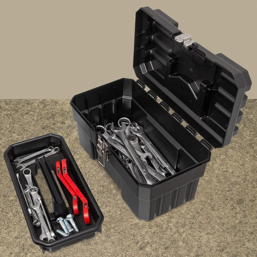 Akro-Mils 09514BLACK 14-Inch ProBox Tool Box with Removable Tray – 1-Pack, Black – Black / 1-Pack – product detail