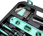 Amazon Basics 142-Piece Household Tool Kit with Storage Case – Turquoise – product detail