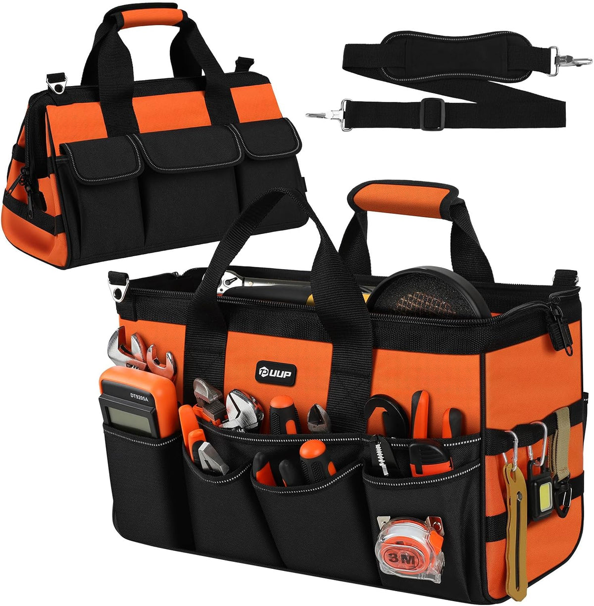 UUP 16-Pocket Tool Bag, 15.5, 18 & 20 Inch, Green or Orange