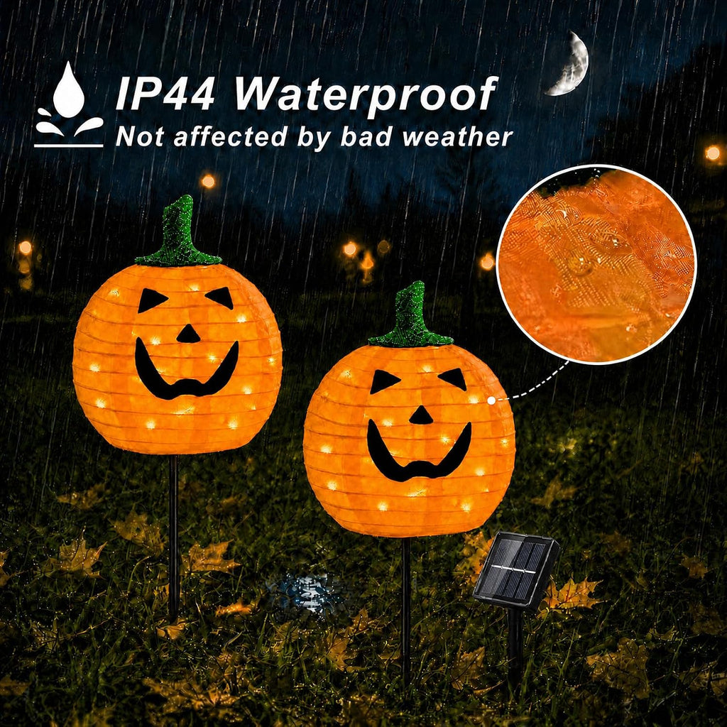 DAYLIGHTIR 2-Pack Solar Pumpkin Stake Lights – Orange – product detail