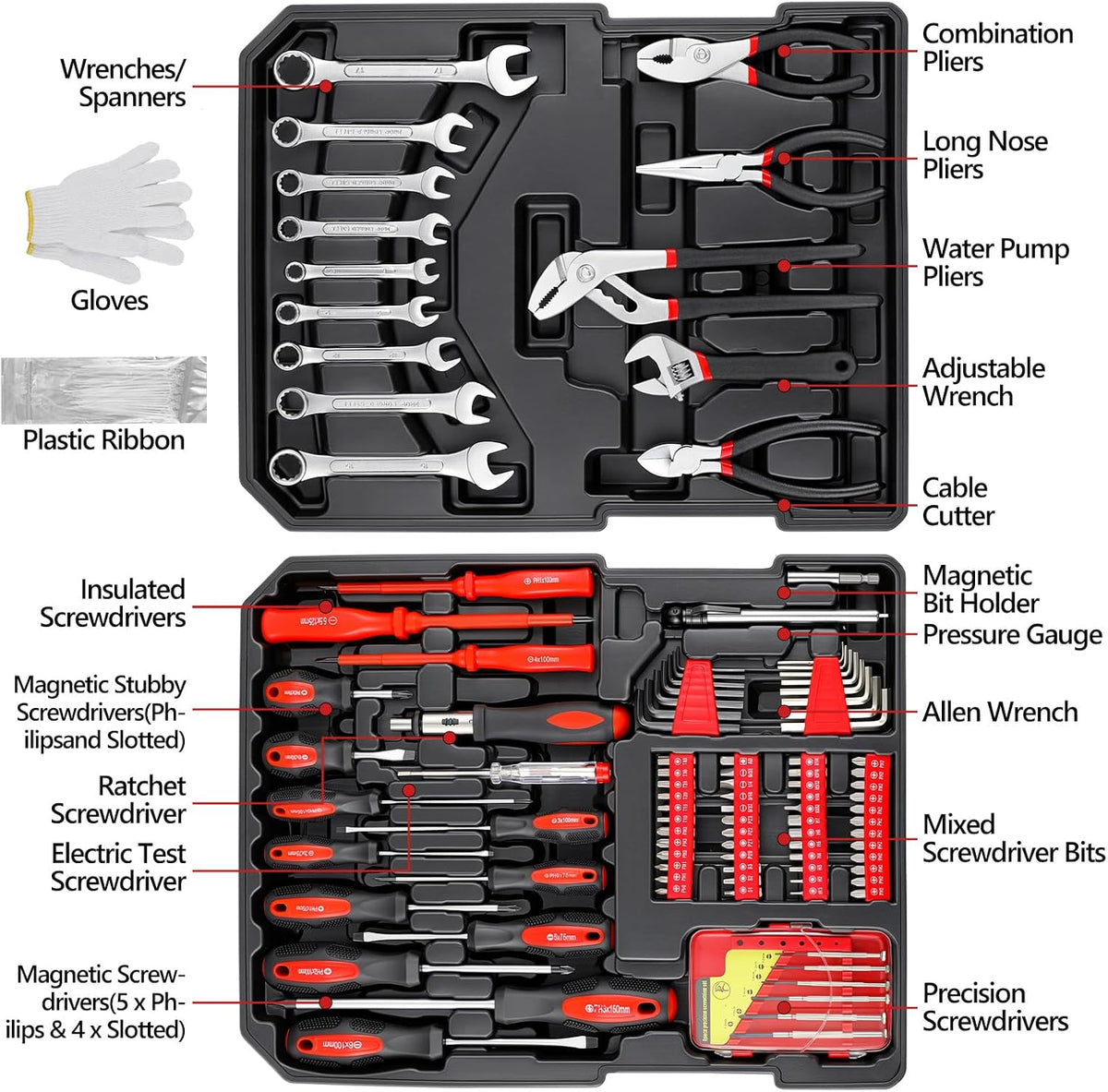 TLGREEN 799-Piece Mechanic Tool Set with Rolling Tool Box, Black · 2