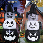 GIFTFIND 10091 7.6-Foot Halloween Pumpkin & Ghost Inflatable – Stacked Pumpkins – product detail
