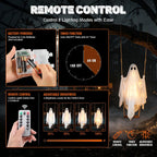 FairyGlim Lighted Halloween Swinging Ghost Decoration – White – product detail