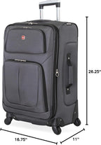 SwissGear Sion Expandable Softside Suitcase – Dark Grey / Checked-Medium – product detail