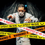 ONFAON 3-Piece Non-Adhesive Halloween Caution Tape Bundle – Red or Orange – product detail