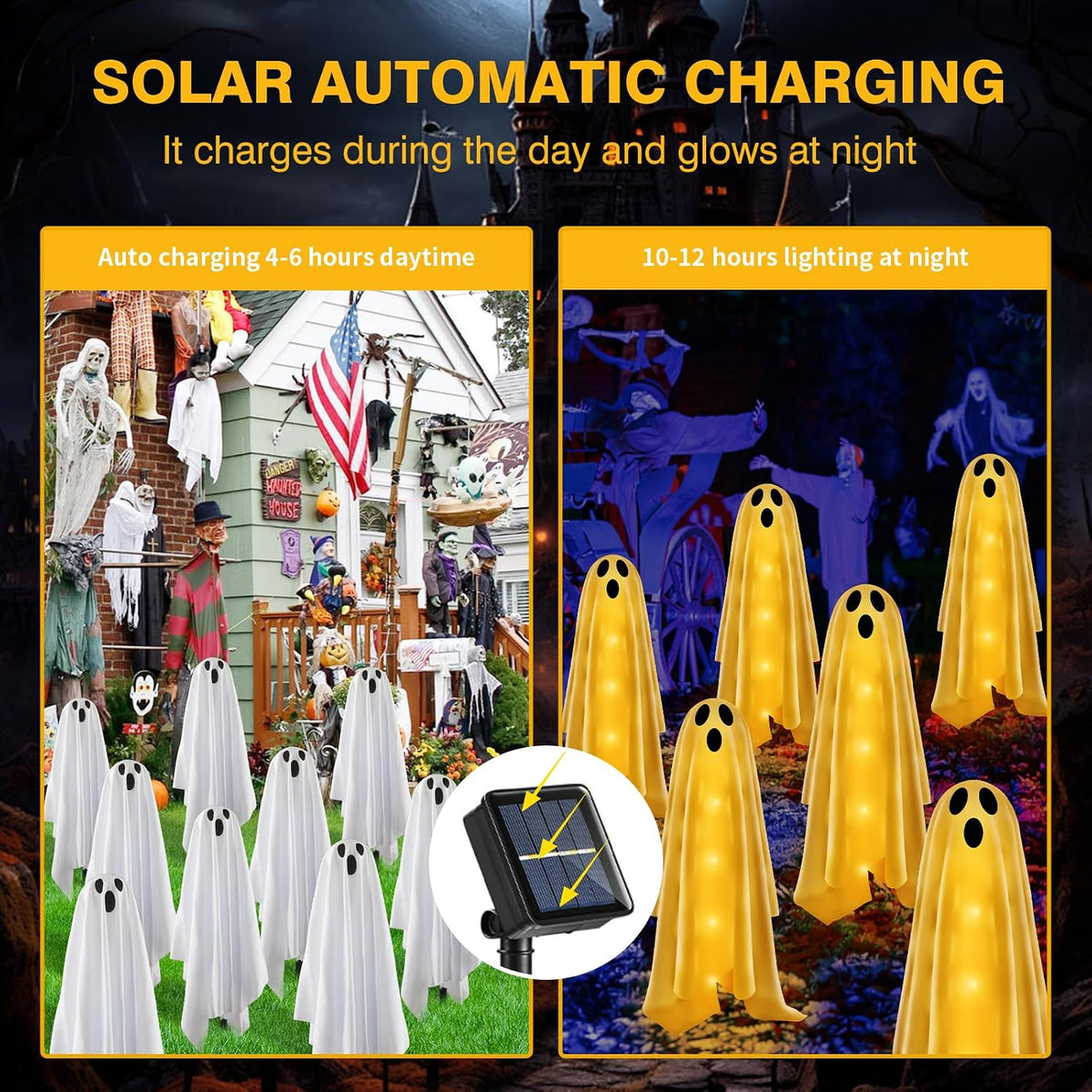 Betrihyes 6-Pack Solar Halloween Ghost Path Lights