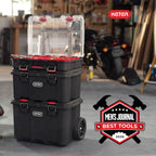 Keter 259676 Stack N Roll 3-Piece Rolling Tool Storage System – 3PC System, Black/Red – Black/Red / 3PC System – product detail