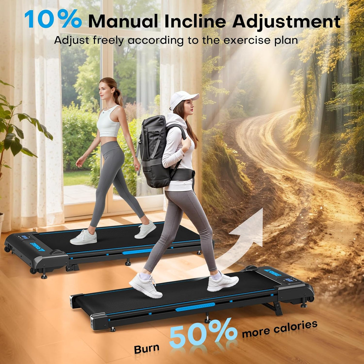 FOUSAE X Under-Desk Walking Treadmill – Deep-Blue – product detail