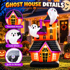 Bajree 6-Foot Halloween Haunted House & Ghosts Inflatable – Multicolor – product detail