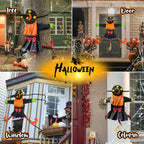 Bswalf 44-Inch Crashing Witch Halloween Tree Decoration – Orange(44 Inch) – product detail