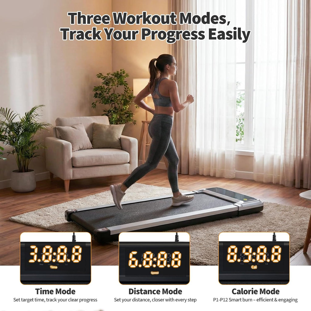 KMFurnila PBJ-P01-V2 Under-Desk Walking Treadmill – Steel Silver – product detail