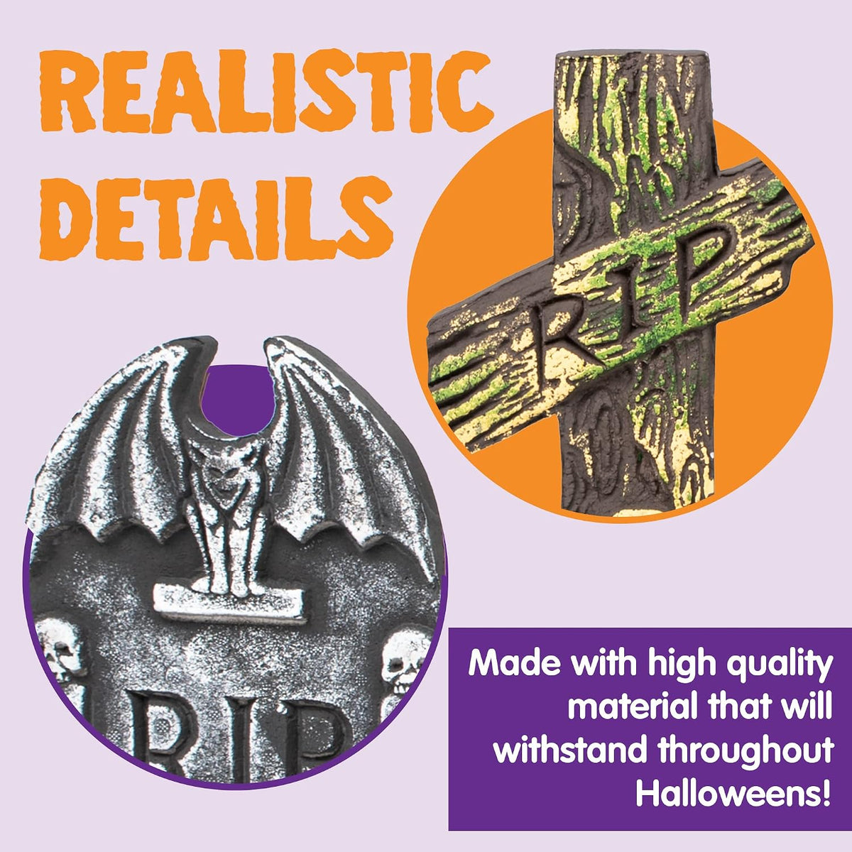 JOYIN 10519 5-Pack 17-Inch Foam Halloween Tombstones – 17 inches, Multicolor – Multicolor / 17 inches – product detail