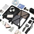 Cosbarn Hardside Luggage Set – ABS 5 Piece Sets (20/24/28/DB/TB), Black – product detail