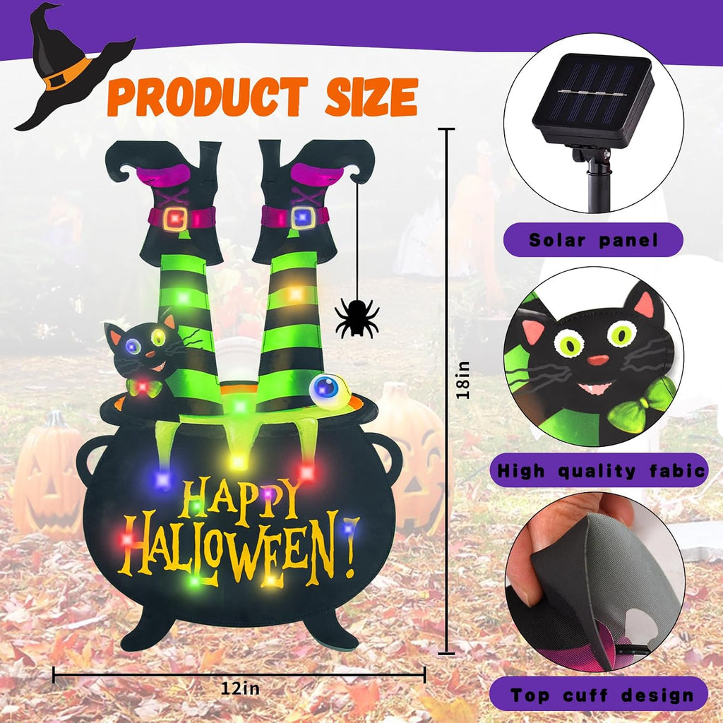 FLAGMESAGE 01 Solar-Lighted Halloween Witch Feet Garden Flag – 12x18 Inch, Witch Feet-Multi Colored-12x18 – Witch Feet-Multi Colored-12x18 / 12x18 Inch – product detail