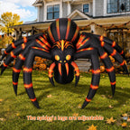 COMIN 7-Foot Halloween Striped Spider Inflatable – Orange – product detail