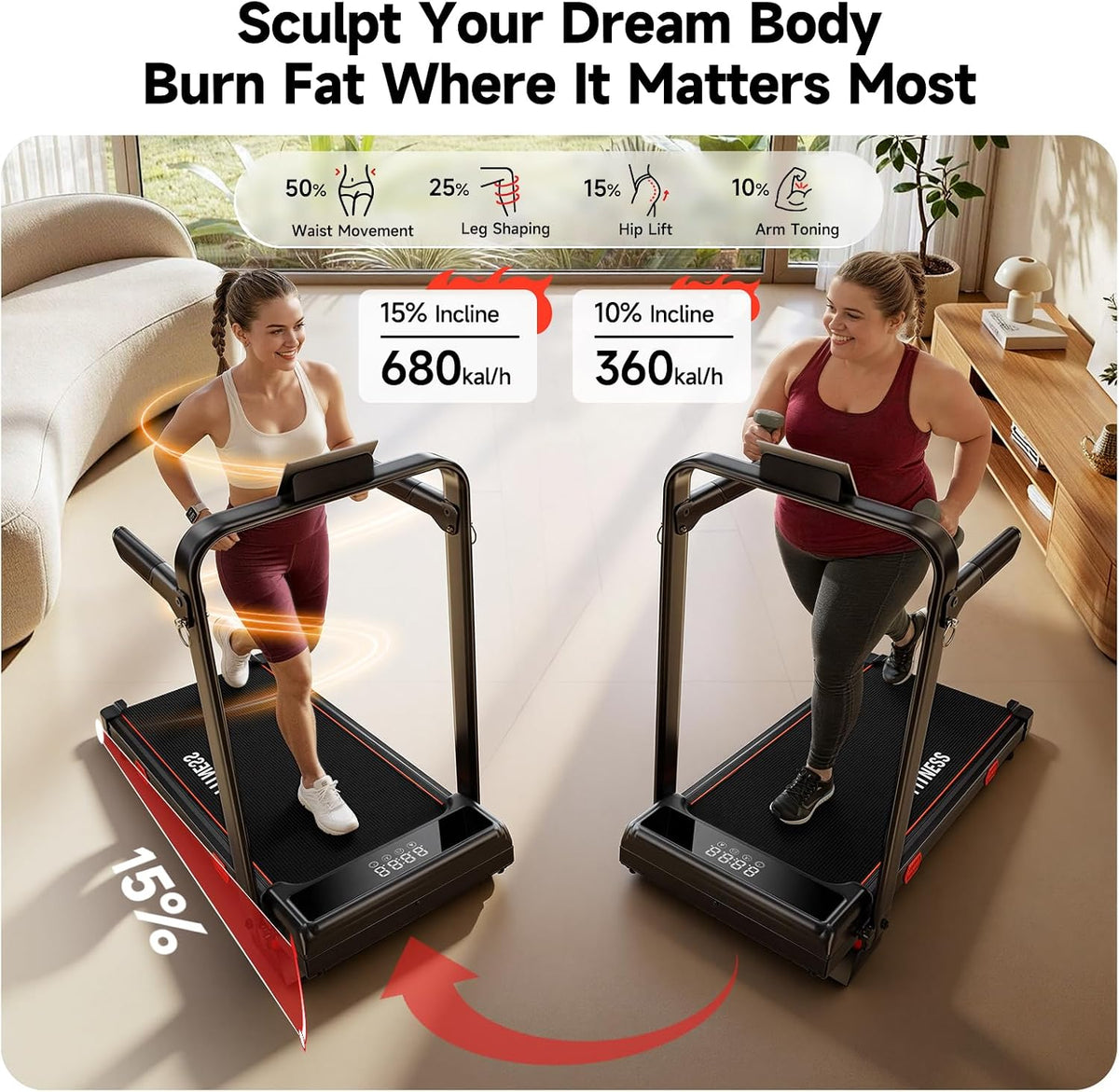 RHYTHM FUN CP03 Walking Treadmill – Matte Black – product detail
