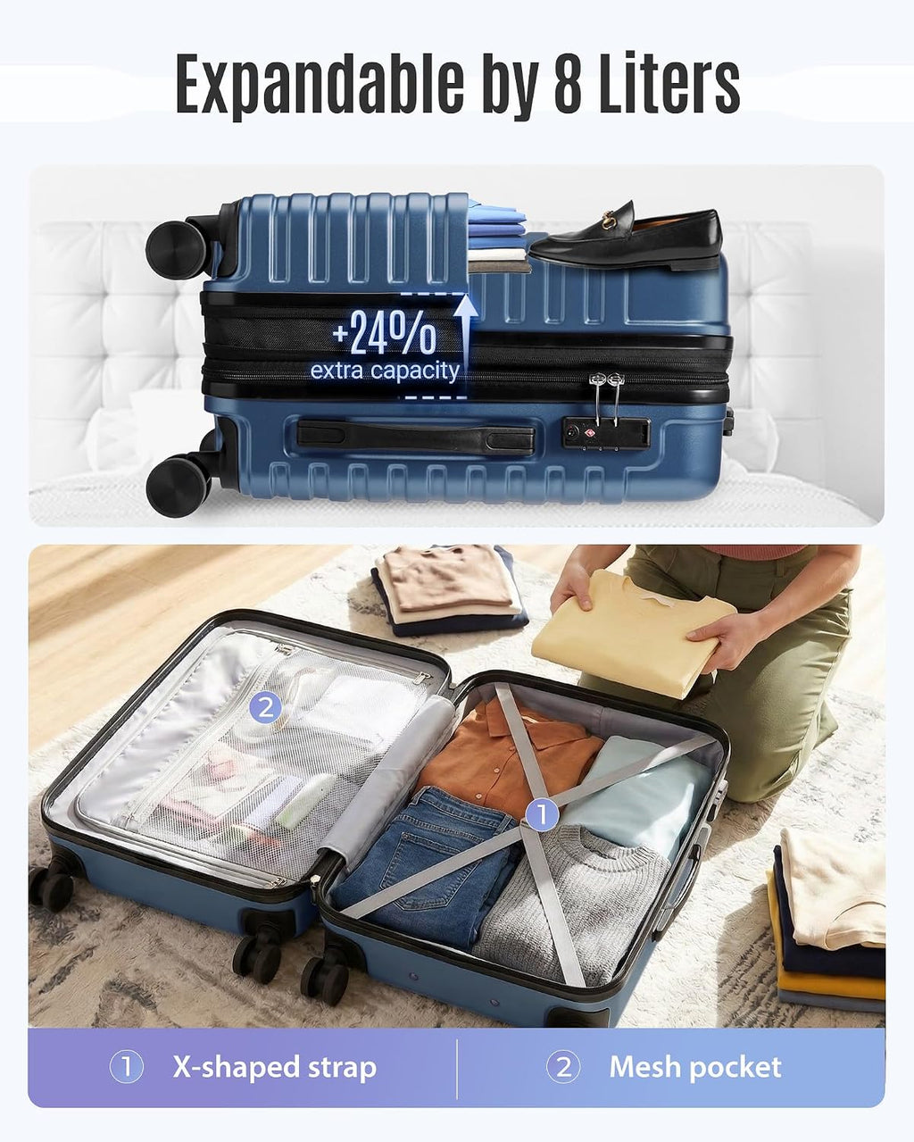 LIGHT FLIGHT LF4105006 Carry-On Suitcase – 20 Inch, Blue – Blue / 20 Inch – product detail