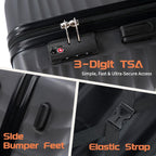 Rosamo T1 Hardside Luggage Set – Large, Medium, Small, Grey – Grey / Large, Medium, Small – product detail