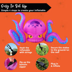 JOYIN 10 ft Lighted Halloween Octopus Inflatable – Blue or Purple