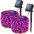 Lomotech 2-Pack 66-Foot 200-LED Solar Halloween String Lights – Orange&Purple