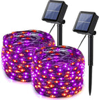 Lomotech 2-Pack 66-Foot 200-LED Solar Halloween String Lights – Orange&Purple